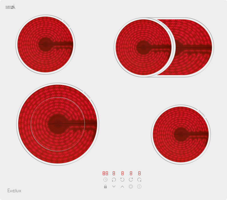 Встраиваемые варочные панели, Варочная панель электрическая EVELUX HEV 642 W