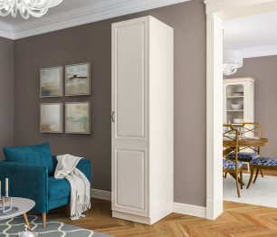 Шкаф 1 дверный Гранд / Ливерпуль СБ-3510 Дуб Приморский Белый/МДФ Классика Светлый