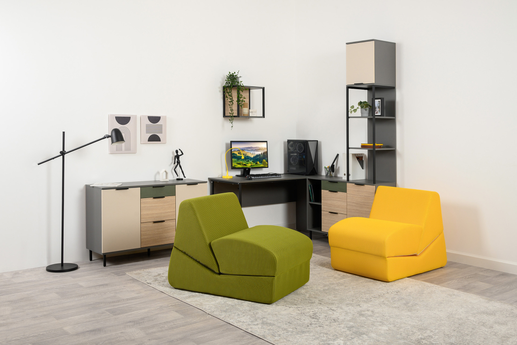 Детские тумбы, Тумба Марвэл 16.160, темно-серый, плэйн, дымчатый зеленый