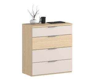 Комод Афина СБ-3324 Дуб Винченца/Дуб Винченца,Кашемир серый