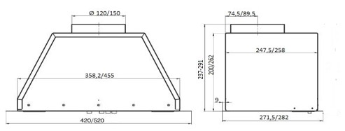 Вытяжки, Кухонная Вытяжка ELIKOR Врезной блок BOX 42П-450