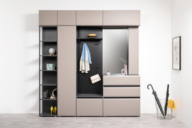 Шкаф для одежды Сидней 16.367.01, антрацит, веллюто капучино