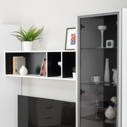 Полка Сидней 15.57, белый премиум, черный