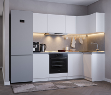 Кухонные гарнитуры, Кухонный гарнитур Леон угловой 210х100 см, белый