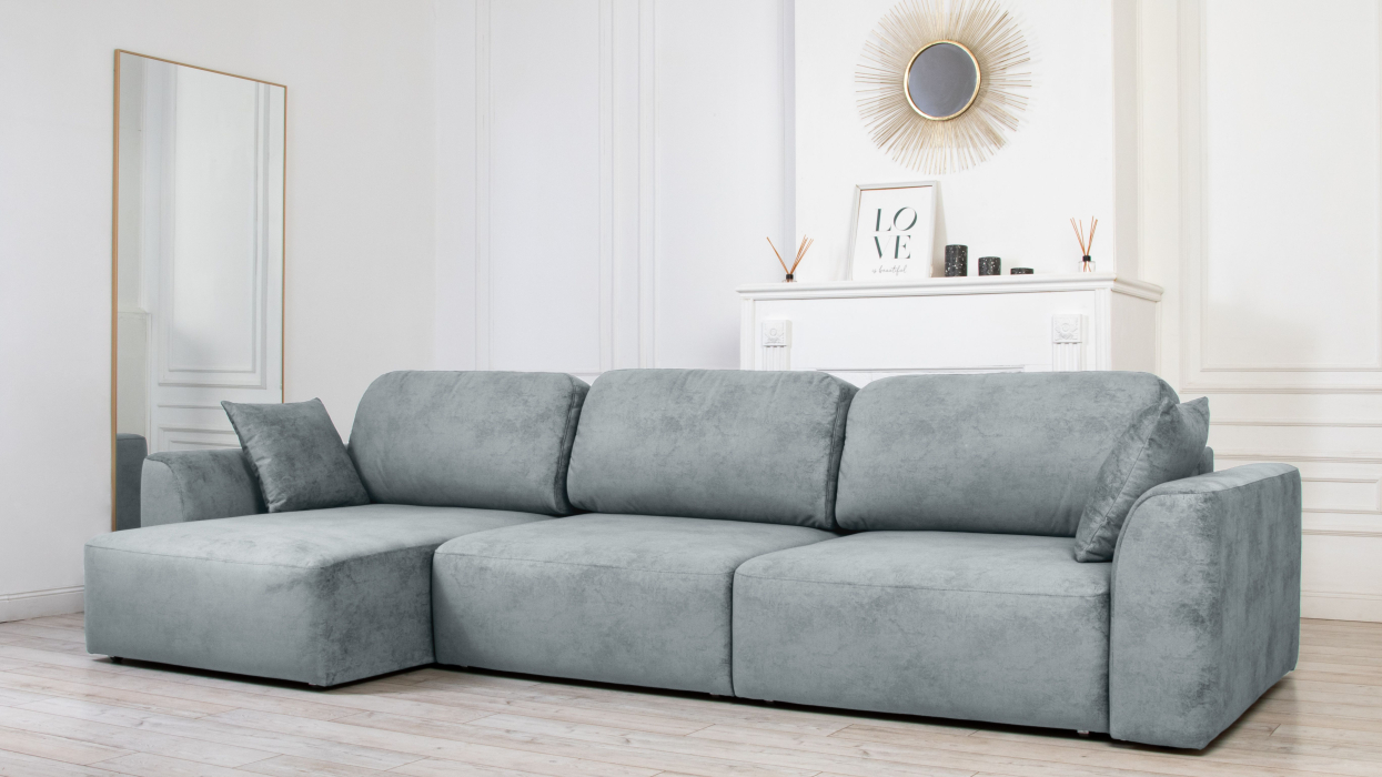 Диваны угловые в гостиную, Диван угловой Trump, велюр