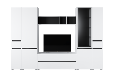 Полка Сидней 15.57, белый премиум, черный