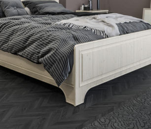 Кровать (1600) Гранд / Ливерпуль СБ-3530 Дуб Приморский Белый, МДФ Классика Светлый