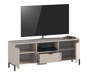 Тумба под ТВ с полкой для гостиной Турин Кашемир серый/МДФ Кашемир