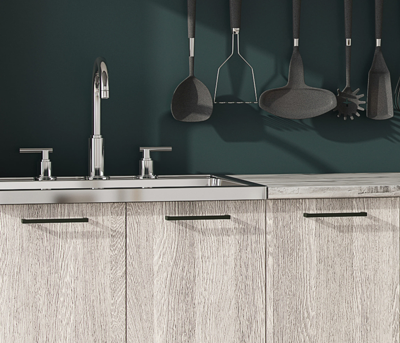 Кухонные гарнитуры, Кухня Милена 1,6 м Смоки софт/Вяз МДФ