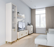 Стенки для гостиной, Гостиная Ассоль (тв-тумба, комод, витрина, полка)