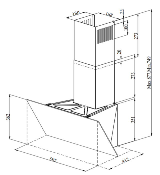 Вытяжки, Кухонная вытяжка Loon Black 60