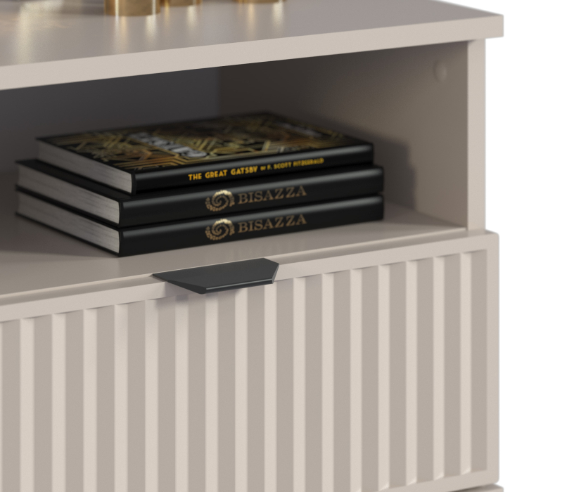 Прикроватные тумбы, Тумба прикроватная Турин СБ-3575 Кашемир серый/МДФ Кашемир