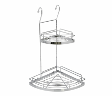 Аксессуары для кухни, Полка угловая 2 яруса (мал и бол) 23*43,5*23 см (12)