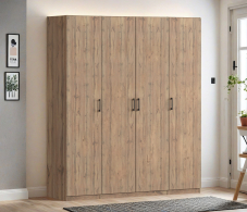 Для одежды, Шкаф четырехдверный Макс 2000 мм, вариант №3 (ЛДСП, корпус дуб вотан)