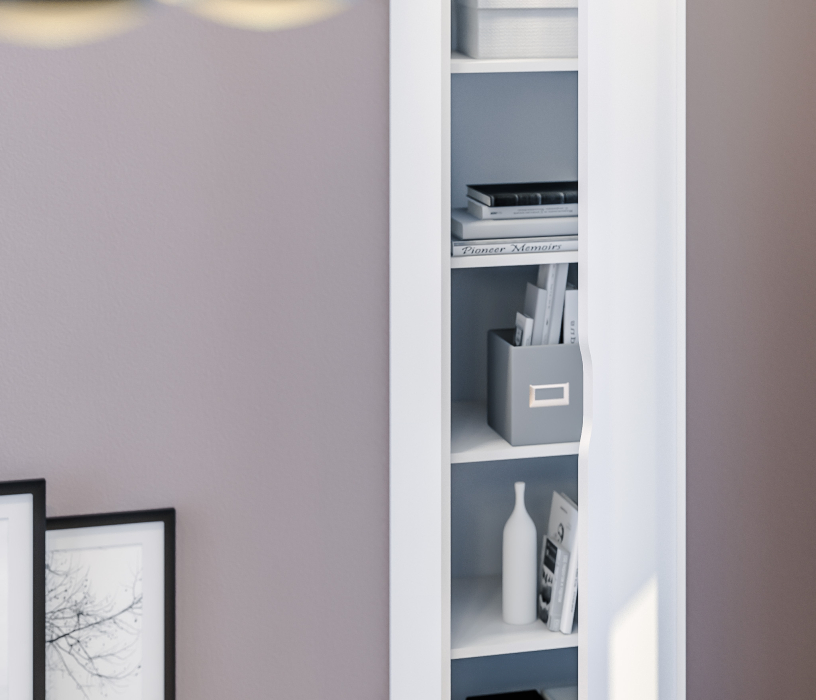 Mika / Мика, Шкаф-пенал Mika / Мика СБ-3274 Белый/Белый,Серый