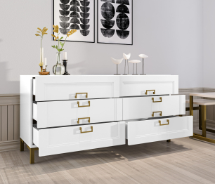 Комод Ассоль СБ-3435 Белый/МДФ Белый