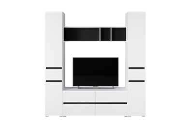 Полка Сидней 15.57, белый премиум, черный