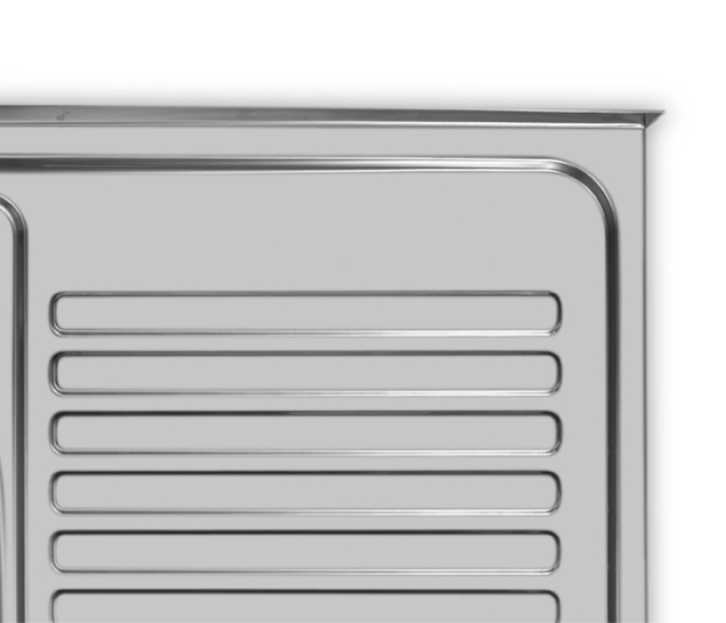 Кухонные мойки, Мойка накладная 80*60 Левая в комплекте с сифоном и крепежом