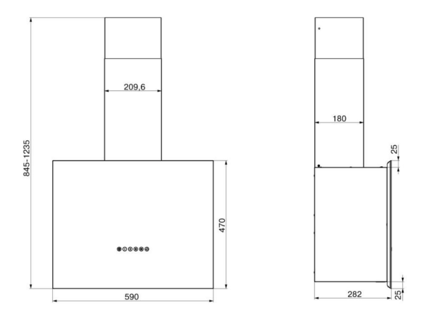 Вытяжки, Кухонная вытяжка Метеорит 60П-700-Э4Д