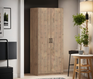 Шкаф двухдверный Макс 1000 мм, вариант №3 (ЛДСП, корпус дуб вотан)