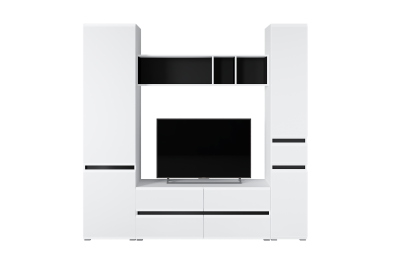 Полка Сидней 15.57, белый премиум, черный