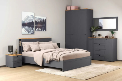 Комод Остин 16.221, серый графит, дуб золотой крафт