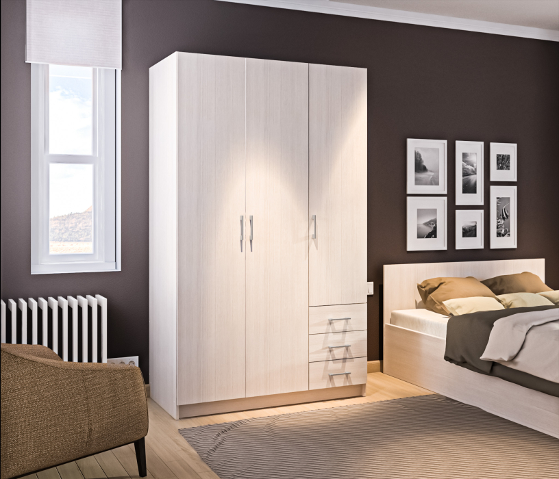 Шкафы распашные, Шкаф 3 дверный Терра СБ-2797/1