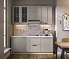 Кухонные гарнитуры, Кухонный гарнитур Регина Белый/МДФ MODERN Кашемир 2 м