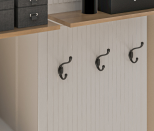 Набор для прихожей Монтана Белый Альпийский,Дуб Гамильтон/МДФ Дуб Белый