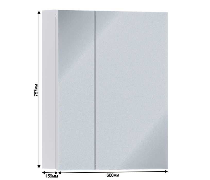 Шкафы с зеркалом, Шкаф 2х дверный с зеркалом Люкс СБ-3152 Белый