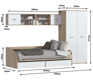 Комплект для молодежной комнаты Мамбо