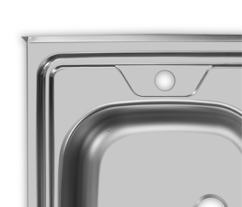 Кухонные мойки, Мойка накладная 80*60 Левая в комплекте с сифоном и крепежом