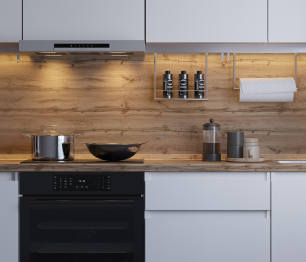 Кухонный гарнитур Леон прямой 260 см, белый