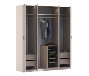 Шкаф Макс 4х дверный с фасадами Ассоль Кашемир серый