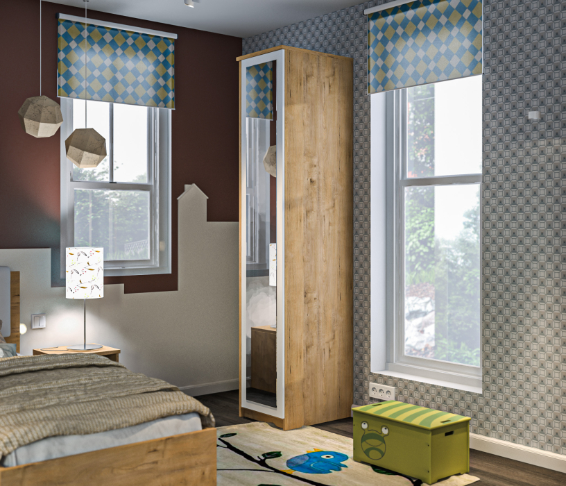 Для одежды, Шкаф 1 дверный с зеркалом Веста СБ-2260