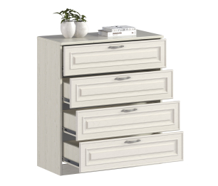 Комод Гранд / Ливерпуль СБ-3525 Дуб Приморский Белый/МДФ Классика Светлый