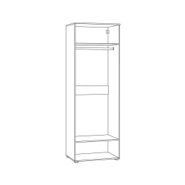 Шкаф Остин 13.224, белая шагрень, дуб золотой крафт