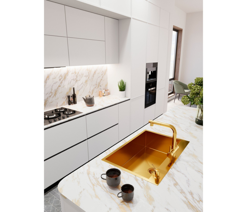 Кухонные мойки, Мойка универсального монтажа EMB-125A PVD Nano