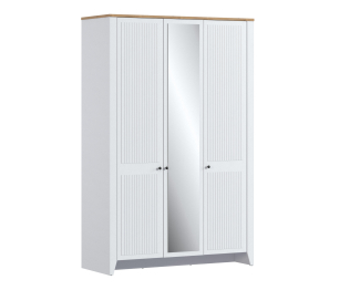 Шкаф 3х дверный Монтана СБ-3544 Белый Альпийский,Дуб Гамильтон/МДФ Дуб Белый