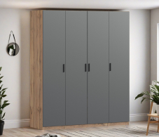 Для одежды, Шкаф четырехдверный Макс 2000 мм, вариант №3 (ЛДСП, корпус дуб вотан)