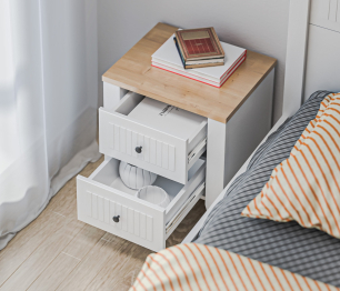 Тумба Монтана СБ-3548 Белый Альпийский,Дуб Гамильтон/МДФ Дуб Белый