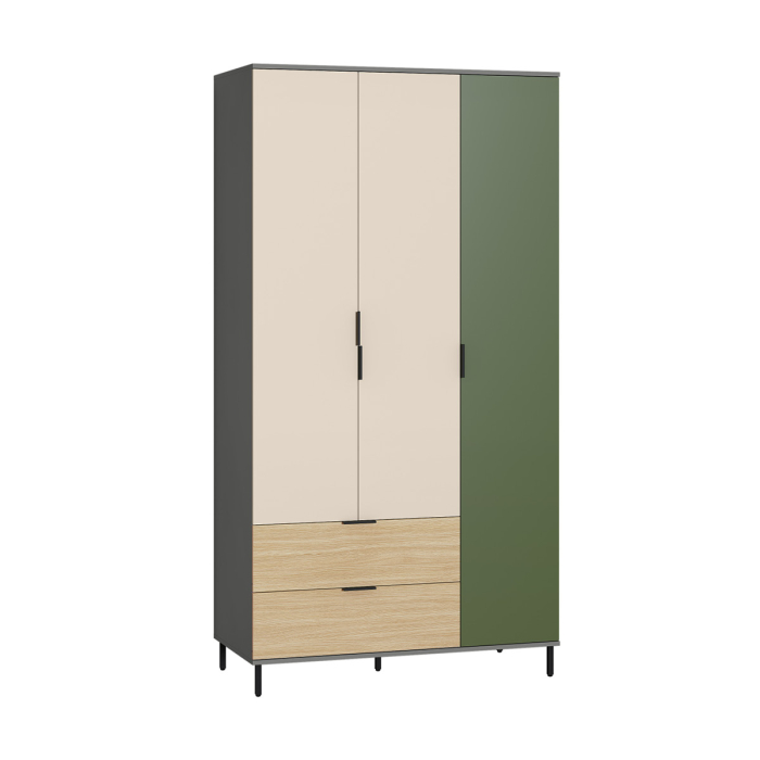 Для одежды, Шкаф Марвэл 16.317.03, темно-серый, сатин, плэйн, дымчатый зеленый